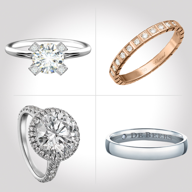 五种不同风格的订婚指环